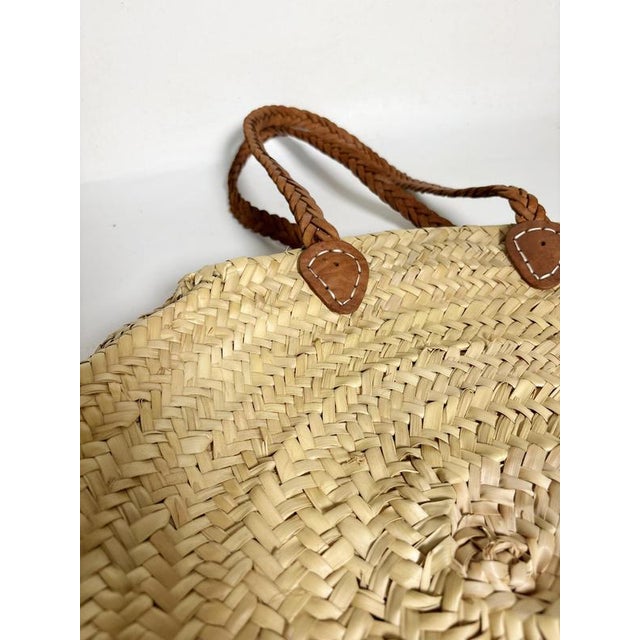 20th Century Bohemian Rattan and Leather Bag, France For Sale - Image 10 of 13