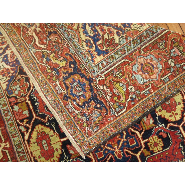 Persian Traditional Antique Persian Heriz Rug For Sale - Image 3 of 6