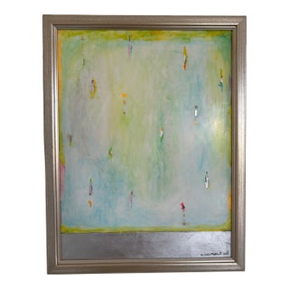Flicker of Hope in Green, Original Painting by Natalie Mitchell For Sale
