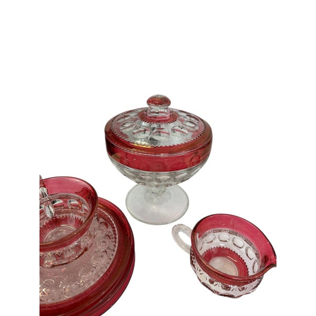 Vintage Tiffin Kings Crown Thumbprint Tea Set for 10 With Extras - 44 Pieces For Sale - Image 11 of 17