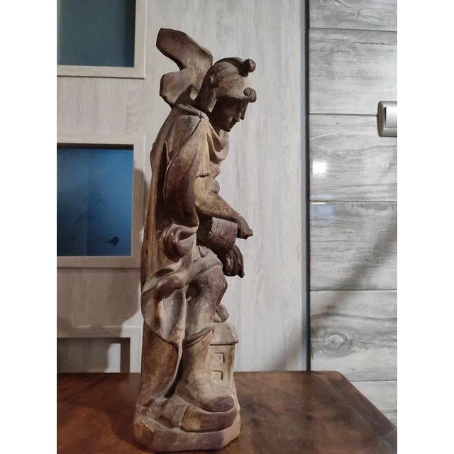Brown Saint Florian, 19th Century, Limewood For Sale - Image 8 of 12