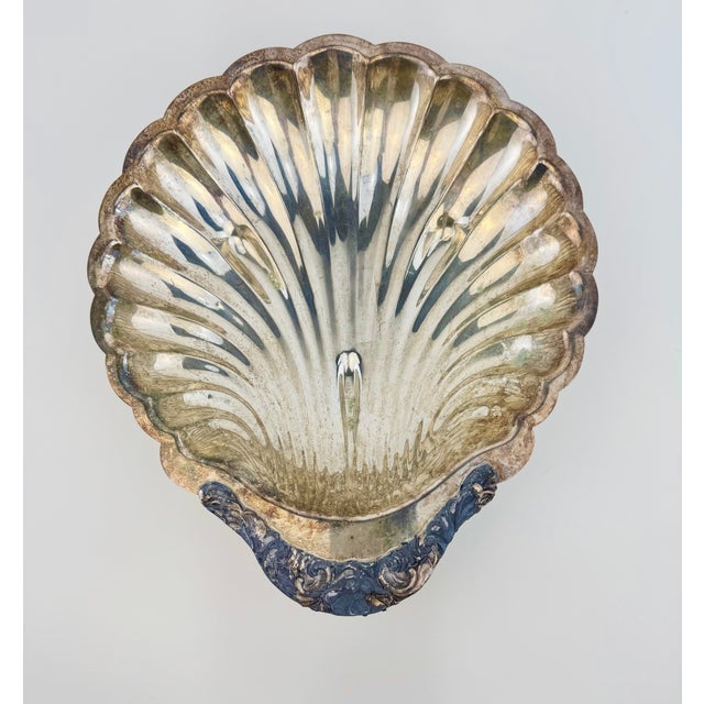 Traditional Vintage Fifth Avenue Silverplate Scallop Shell Centerpiece Bowl For Sale - Image 3 of 13