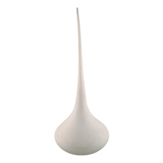 Matt White Colossal Drop-Shaped Murano Vase For Sale