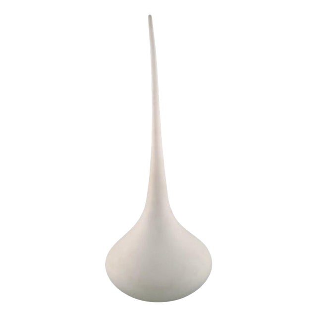 Matt White Colossal Drop-Shaped Murano Vase For Sale