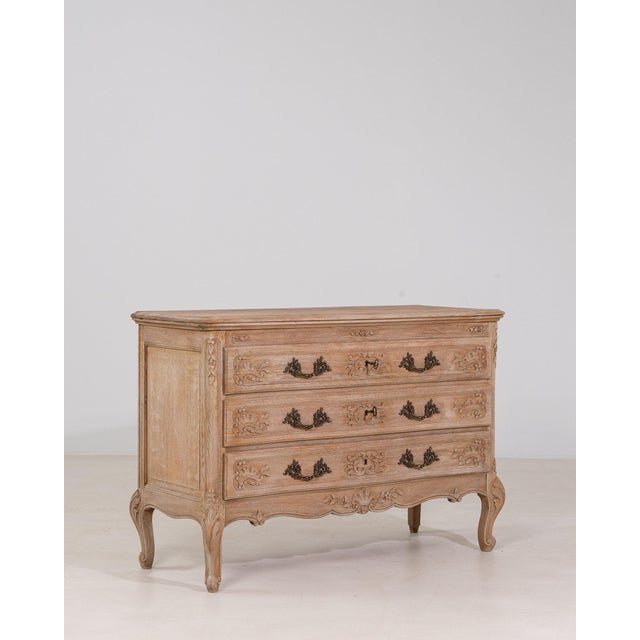 Mid 20th Century France Louis XV Antique White Wood Chests of Drawers For Sale - Image 10 of 11