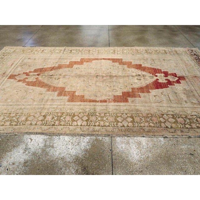 Textile Galerie Shabab Collection Mid-20th Century Turkish Oushak Rug For Sale - Image 7 of 10
