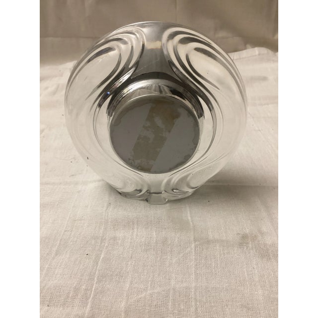 1950s Rare Find Vintage MGM Golden Crown Lead Crystal Desk Clock For Sale - Image 5 of 5