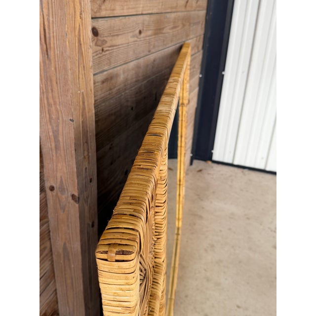 Contemporary Monumental Vintage Boho Coastal Buri Rattan Sunburst Wall Mirror For Sale - Image 3 of 12