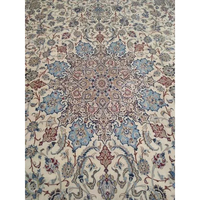 Textile 1970's Persian Nain Palace Carpet , 13'9" X 20'8 For Sale - Image 7 of 11