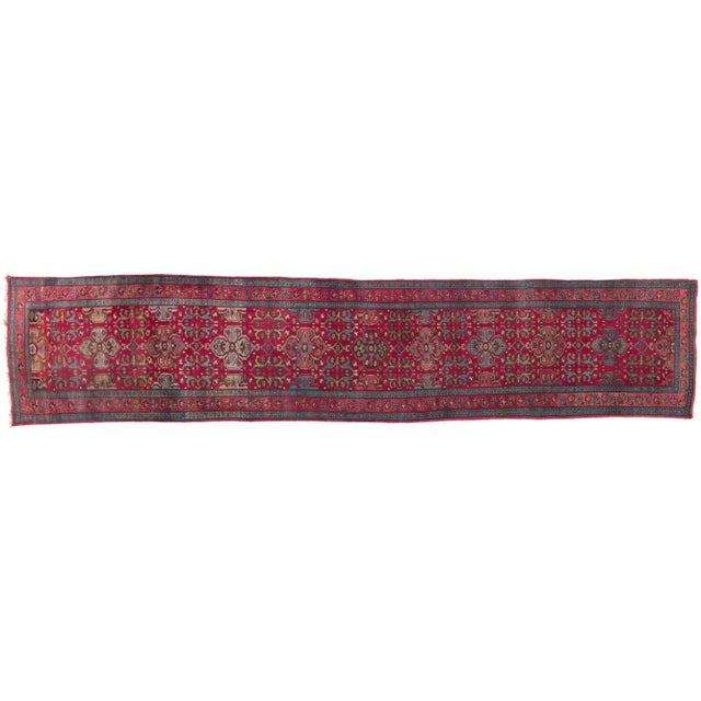 Antique Persian Bijar Rug Runner - 3'08 X 18'03 For Sale - Image 9 of 10