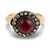 Victorian Late 19th Century Austro-Hungarian Victorian Garnet Diamond 14k Gold Ring, Size 6.25 For Sale - Image 3 of 6