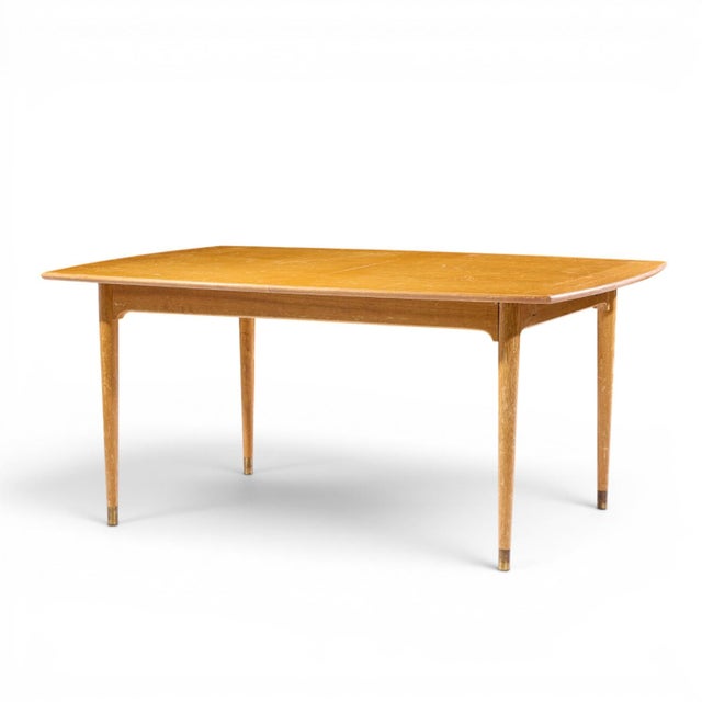 Mid-Century Modern John Keal for Brown Saltman Mid Century Bleached Mahogany Dining Table For Sale - Image 3 of 7