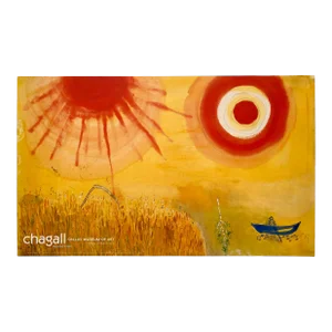 Marc Chagall Offset Lithograph Print Museum Exhibition Poster " a Wheatfield on a Summer's Afternoon " 1942