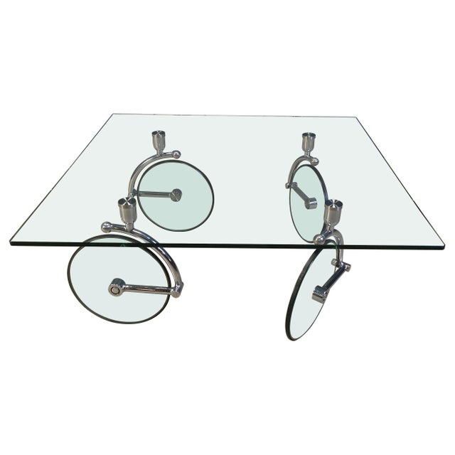 Glass Coffee Table with Wheels by Gae Aulenti, 1980s For Sale - Image 13 of 13