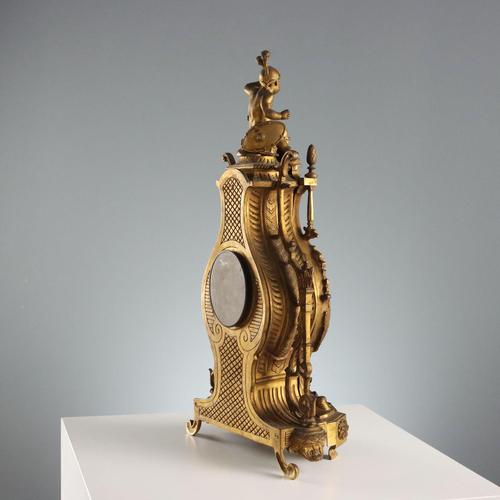 Antique Mantelpiece Clock in Bronze, France, 19th Century For Sale - Image 9 of 13