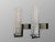 Mid-Century Modern Vintage Glass Wall Sconces with Metal Base, 1960s, Set of 2 For Sale - Image 3 of 5