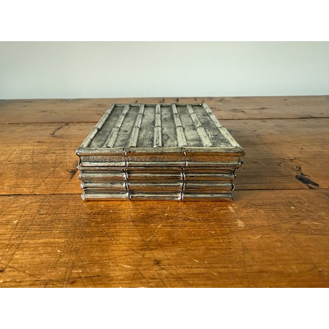 Silver Mid 20th Century Faux Bamboo Silver Plate Box, in the Style of Maison Baguès For Sale - Image 8 of 13