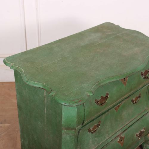 Green Dutch Painted Bombe Commode For Sale - Image 8 of 10