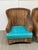 Rattan Wingback Mid 20th Century Chairs, Pair For Sale - Image 11 of 12