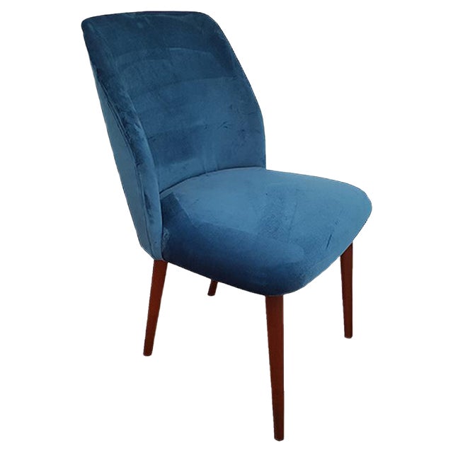 Mid-Century Retro Velvet & Beech Chair For Sale