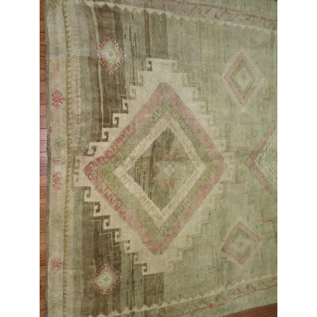 Zabihi Collection Turkish Geometric Room Rug For Sale - Image 9 of 9