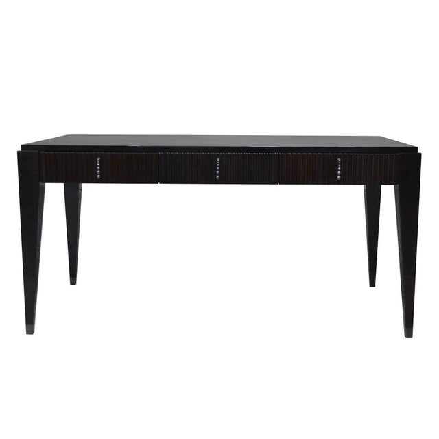 Contemporary High-Gloss Writing Desk with Leather Top from Kabinet For Sale - Image 3 of 7