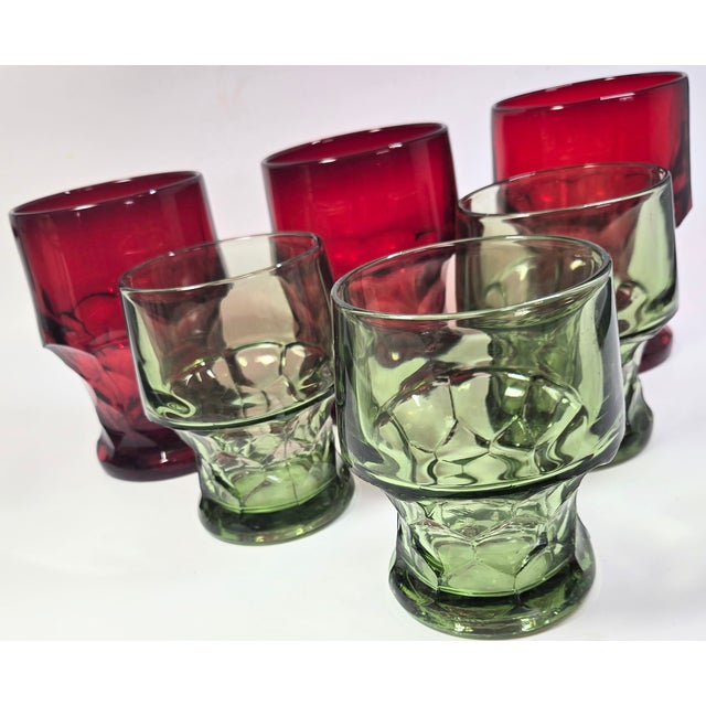 Mid 20th Century Holiday Lowball Glasses- Set of Six For Sale - Image 5 of 12