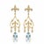 Fleur De Lis Chandelier Earrings Studs With Topaz in Silver, Gold, A Pair For Sale - Image 10 of 10