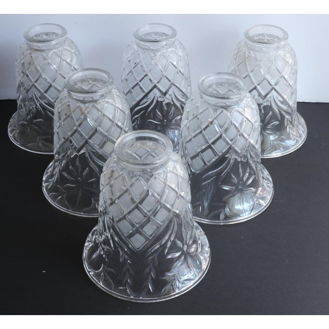 Vintage Cut Glass Light Shade Covers Set of 6 Chairish