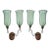 Pair of Green Glass Georgian Hurricane Sconces For Sale