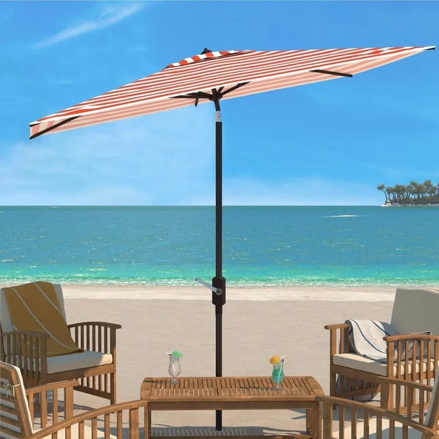 Inspired by the cosmopolitan Art Deco hotels in the heart of Miami Beach, this runway ready market umbrella is absolutely...