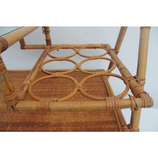 Vintage Small Rolling Wicker & Rattan Tea Cart Chairish