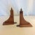 1980s Pine and Brass Bookends - a Pair For Sale - Image 4 of 6