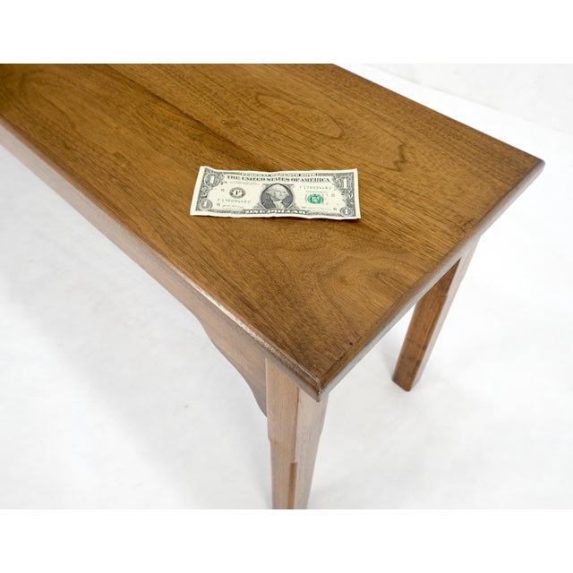 Brown Arts & Crafts Style Custom Solid Varnished Walnut 54" Long Bench Shaker Style For Sale - Image 8 of 8