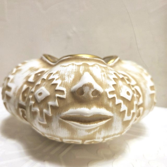 Mid-Century Modern 1960 Haeger Face Planter Cachepot Organic Modern Art Pottery Shelf Bookcase Decor For Sale - Image 3 of 18