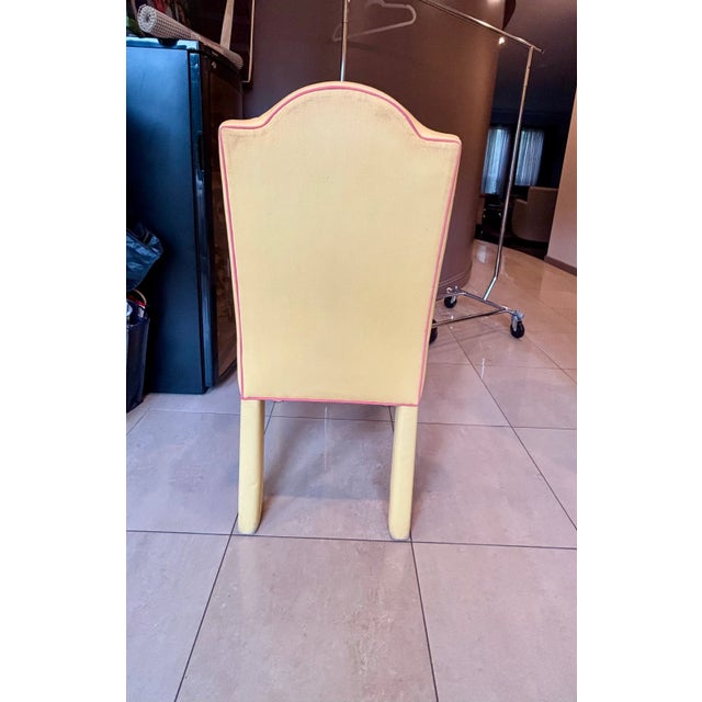 Set of 4 Fully Upholstered Camel Back Parsons Chairs- Charles Stewart Company For Sale - Image 15 of 16