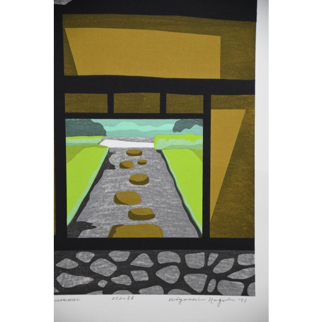 Kiyoshi Nagai, Early Summer, 1971, Woodblock Print For Sale - Image 9 of 12