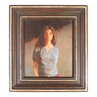 Geoffrey Lewis "The Babysitter" Oil on Board Painting For Sale