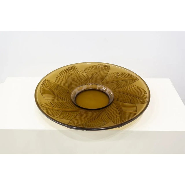 Large Vintage Glass Leaf Dish For Sale - Image 6 of 6