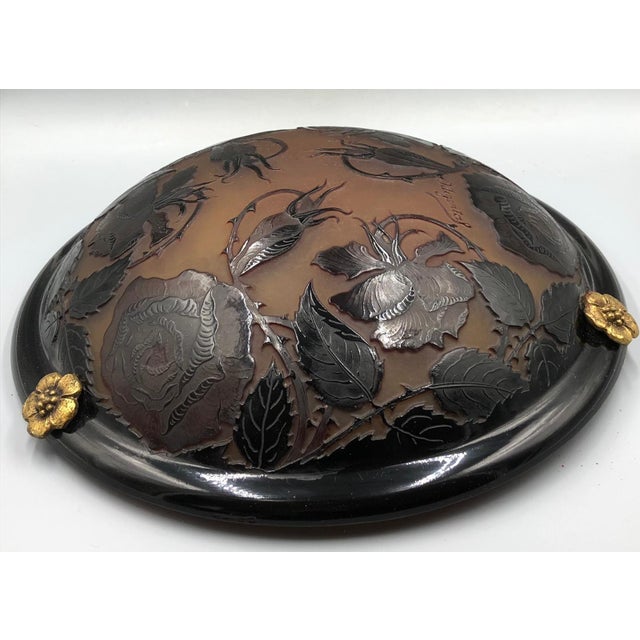 Art Nouveau Cameo Glass Ceiling Pendant by Paul Nicolas for D'Argental / Saint-Louis, Nancy, 1920s For Sale - Image 14 of 18