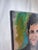 Mid-Century Modern Vintage Mid Century Expressionist Male Portrait Original Oil Painting in Maroon, Ochre and Green For Sale - Image 3 of 12