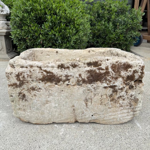 Antique Limestone Trough A one-of-a-kind hand-carved limestone trough naturally textured, lightly weathered finish....