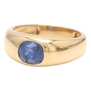 Natural 1.55cts blue sapphire ring in 18k gold For Sale