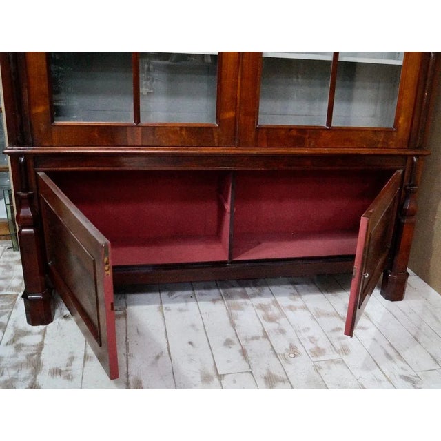 Large Victorian Gothic Rosewood and Glass Bookcase, 1880s For Sale - Image 14 of 18