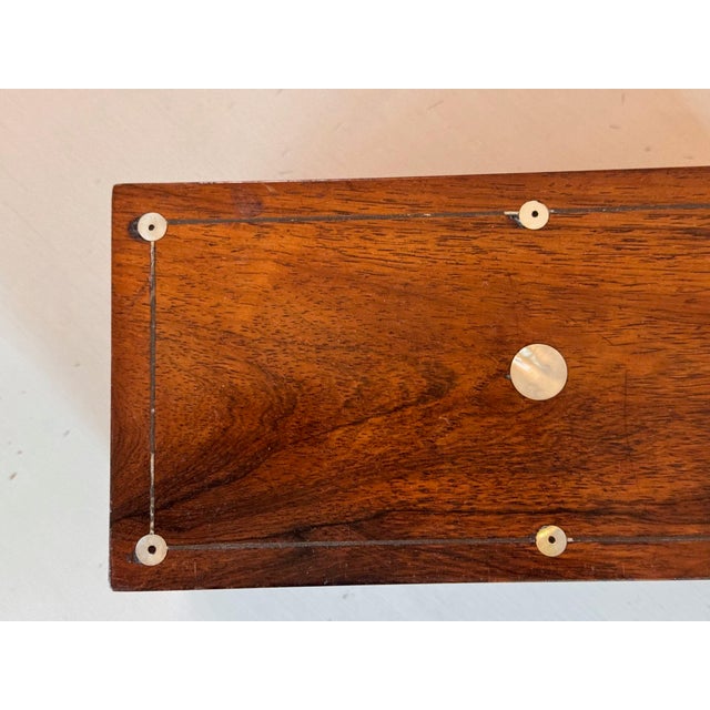 Brown 19th Century Rosewood Box With Mother of Pearl Inlay For Sale - Image 8 of 10
