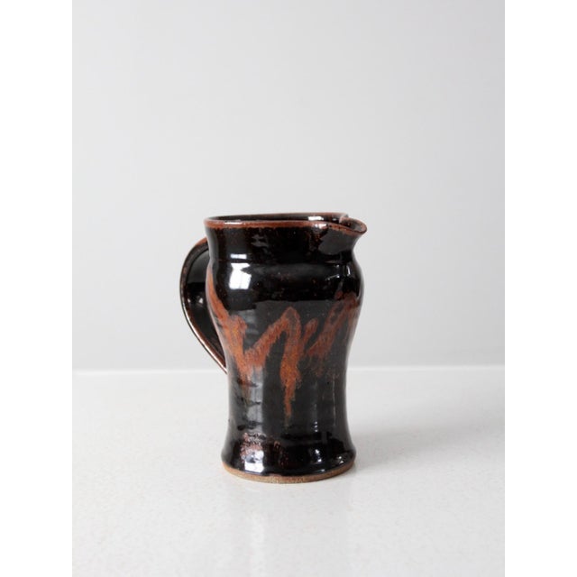 Vintage Rustic Studio Pottery Pitcher For Sale - Image 14 of 18