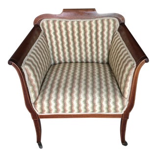 Regency Style Upholstered Library Chair For Sale