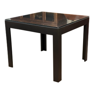 Parsons Style Glass Top Dining Table