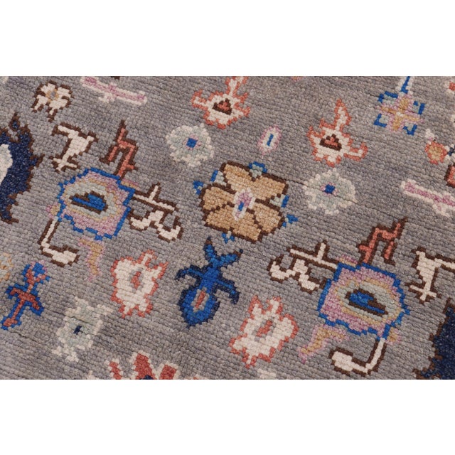 Textile Shabby Chic Oushak Abigayle Gray/Green Wool Rug - 5'0'' X 6'9'' For Sale - Image 7 of 8