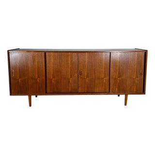 Vintage Danish Teak Sideboard with Sliding Doors For Sale